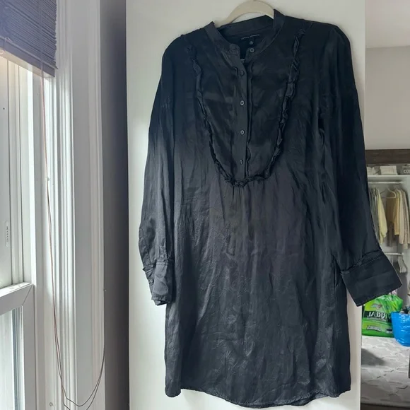 VTG | BANANA REPUBLIC SILK GIRLY COQUETTE UTILITY SHIRT DRESS TUNIC QUIET LUXURY - Picture 4 of 12